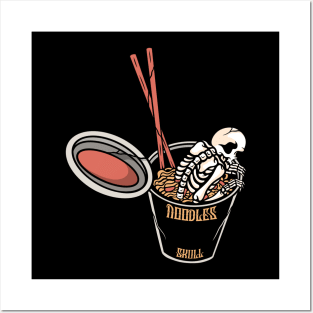 Noodles Skull, Food Skull Posters and Art